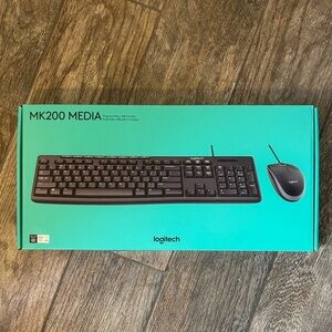 Logitech MK200 Media Keyboard and Mouse - Black